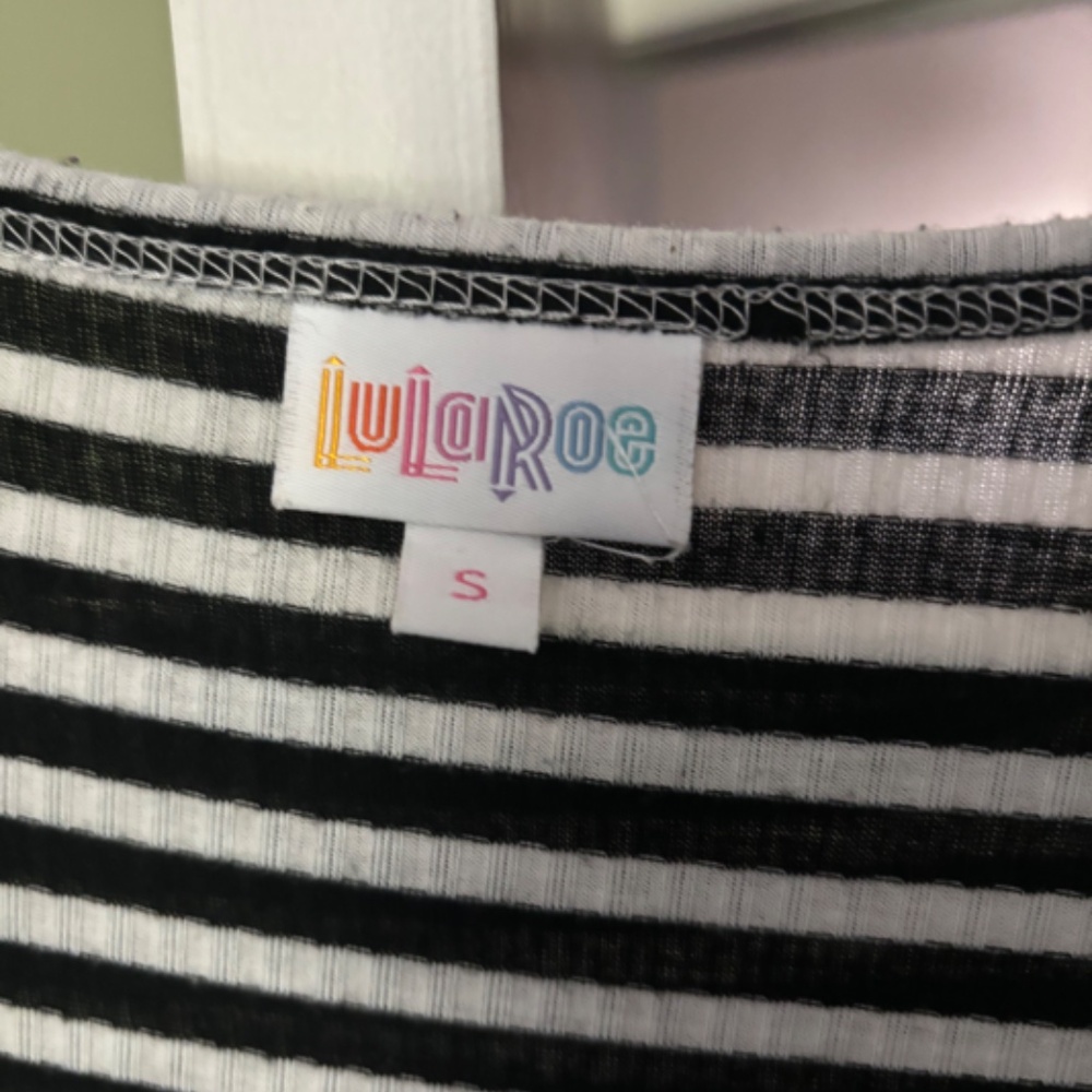 Blak & white striped LulaRoe Jessie dress